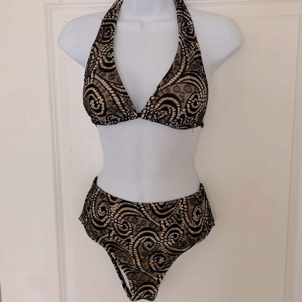 Black and cream size small bikini.
